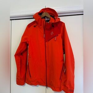 Shred Dog/Akova Orange Ski Hardshell Jacket Outershell Uninsulated Deep Orange